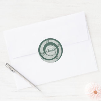 Pagan Goddess Spirals Green Personalisiert Runder Aufkleber