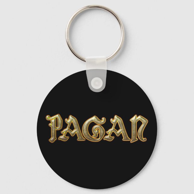 Pagan Gold Key Chain Fob Wiccan Schlüsselanhänger (Vorderseite)