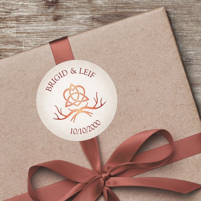 Pagan Handfasting Wedding Runder Aufkleber (Von Creator hochgeladen)