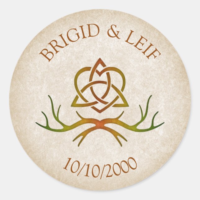 Pagan Handfasting Wedding Runder Aufkleber (Vorderseite)