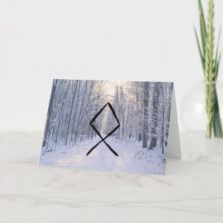 Pagan, Heathen Weihnachten Holiday Card, Othala Ru Dankeskarte