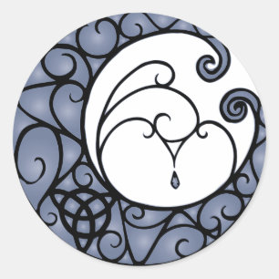Pagan Moon Lila und Schwarz Aufkleber