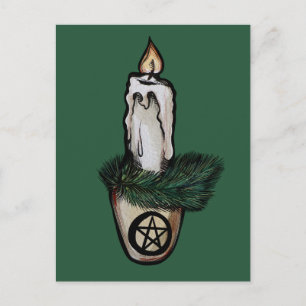 Pagan Weihnachten Candle Postkarte