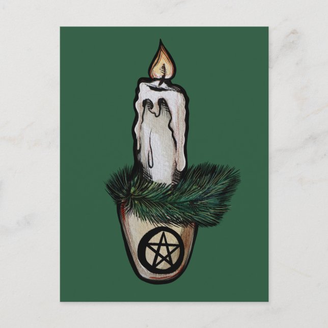 Pagan Weihnachten Candle Postkarte (Vorderseite)