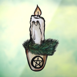 Pagan Weihnachten Candle wicca Fensteraufkleber