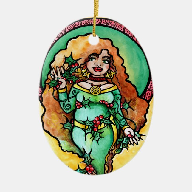 Pagan Weihnachten Goddess Keramik Ornament (Vorne)