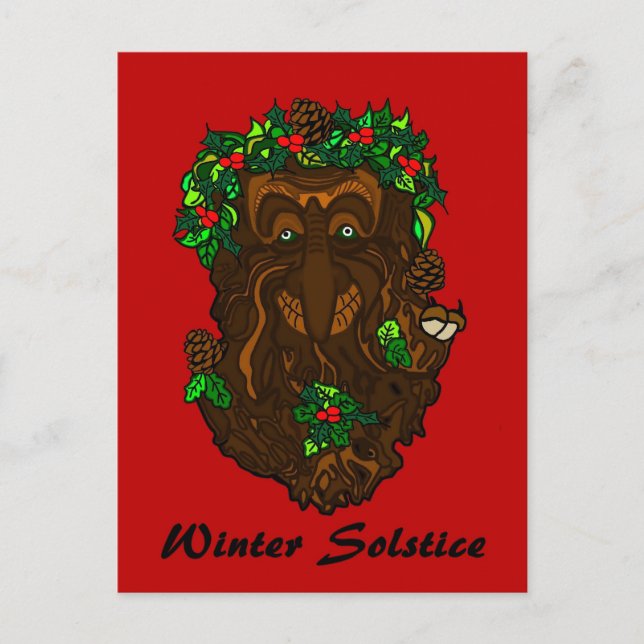 Pagan Weihnachten Greenman Postkarte (Vorderseite)