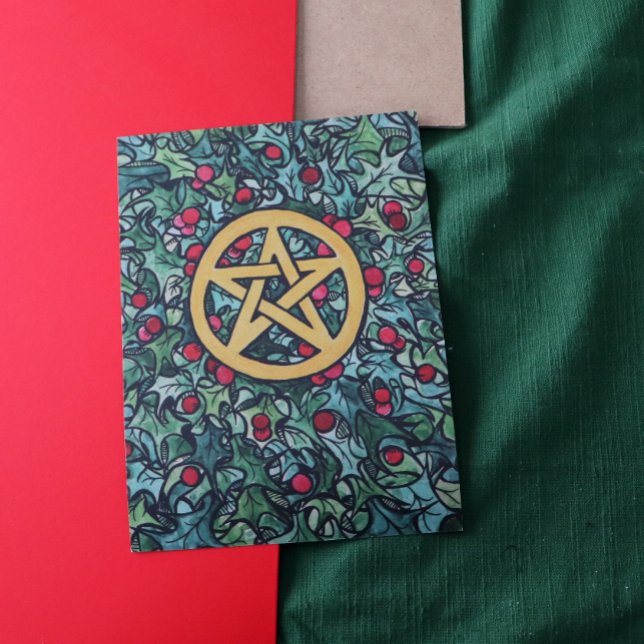 Pagan Weihnachten Pentagram Karte (Von Creator hochgeladen)