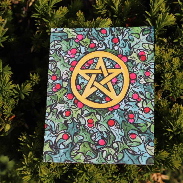 Pagan Weihnachten Pentagram Postkarte (Von Creator hochgeladen)