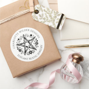 Pagan Wiccan Rustic Kraft Jewelier Designer Runder Aufkleber