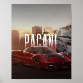 Pagani Supercars Cityscape Poster