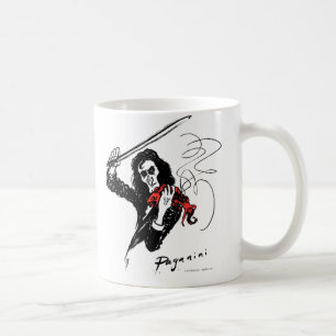 Paganini, das eine rote Violinen-Tasse spielt Kaffeetasse
