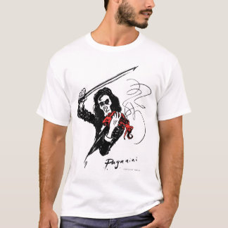 Paganini jouant le T-shirt rouge de violon