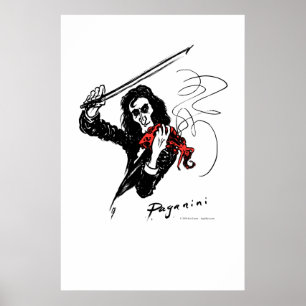 Paganini spielt rote Violine Poster