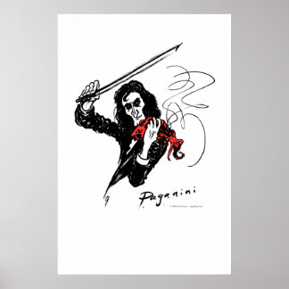 Paganini spielt rote Violine Poster