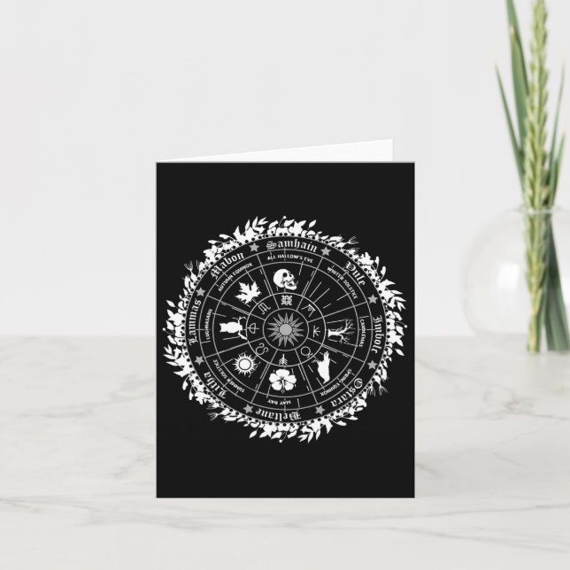 Paganrad des Jahres Hexe Wicca Happy Ostara Karte (Vorderseite)