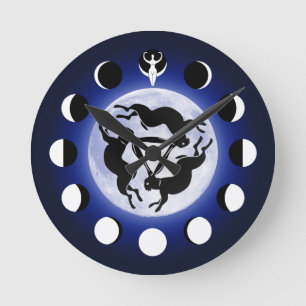 Pagan's Moon Goddess, Tinner's Rabbit Runde Wanduhr