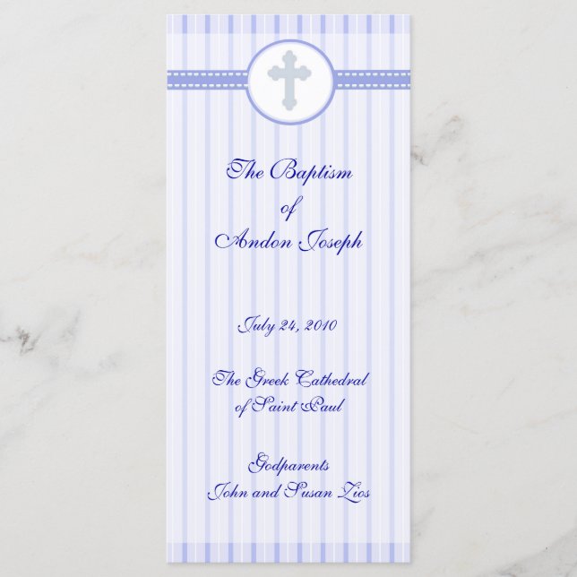 Page 1/5 Programme de baptême des églises orthodox (Devant)