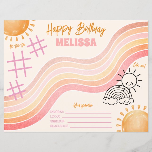 Page Boho Sun Girls Coloring Activity (Devant)