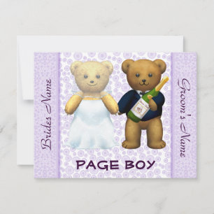Page Boy - Nounours lilas Wedding Invitation