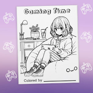 Page Color Me pour enfants Temps de jeu Anime Ga