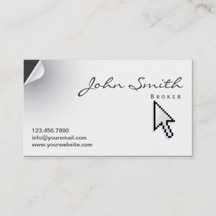 Page Curl Real Anwesen Broker Business Card Visitenkarte