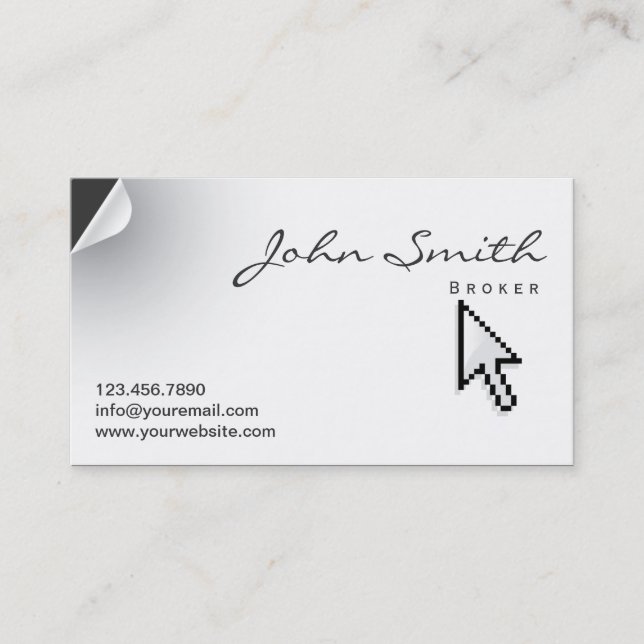 Page Curl Real Anwesen Broker Business Card Visitenkarte (Vorderseite)