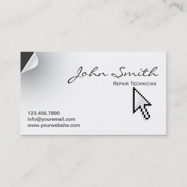 Page Curl Repair Technician Business Card Visitenkarte (Vorderseite)