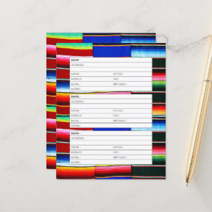 page de carnet d'adresses à rayures Serape