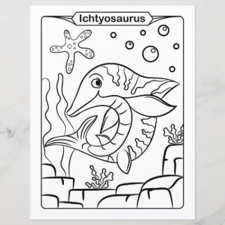 Page de coloration de dinosaures - Ichtyosaurus