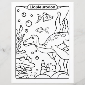 Page de coloration de dinosaures - Liopleurodon