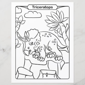 Page de coloration de dinosaures - Tricératops