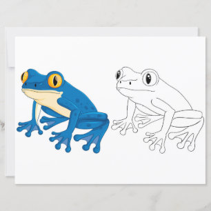 Page de coloration de la grenouille mûre