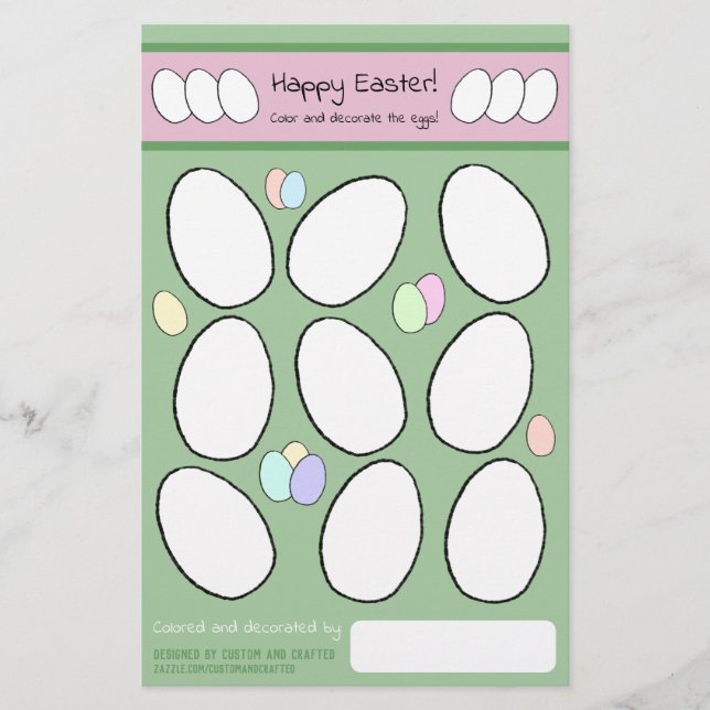 Page de coloration des oeufs de Pâques mignonne Ac (Devant)