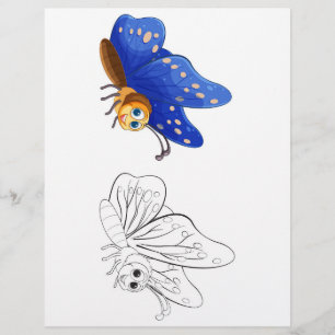Page de coloration des papillons mignons