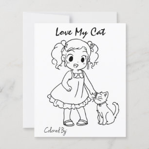 page de coloriage. amour mon chat. personnalisatio