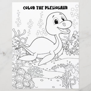 Page de coloriage de dinosaure Plesiosaurus pour e