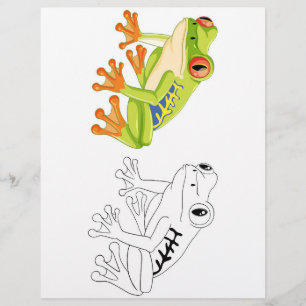 Page de coloriage de grenouille caricaturale migno