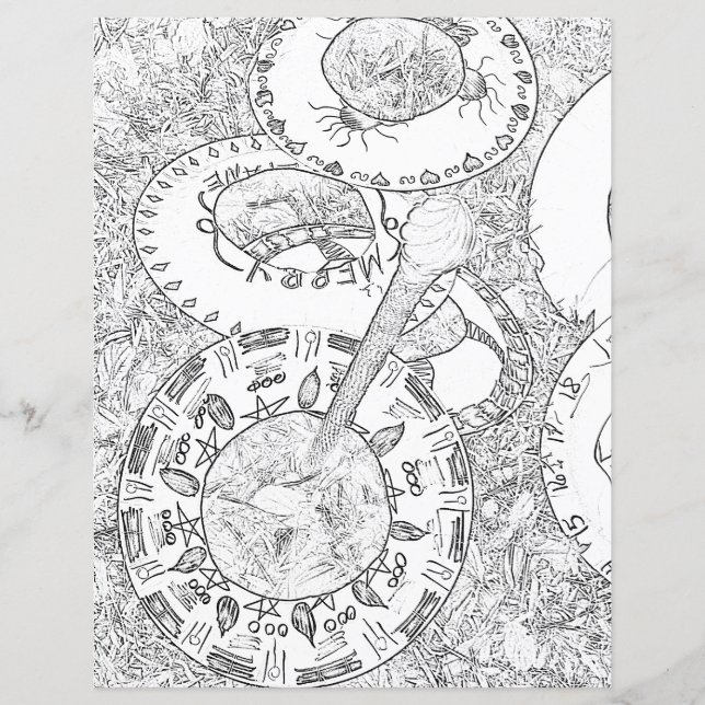 Page de coloriage de la baguette Priapic Beltane J (Devant)