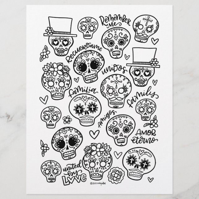Page de coloriage Dia De Los Muertos (Devant)