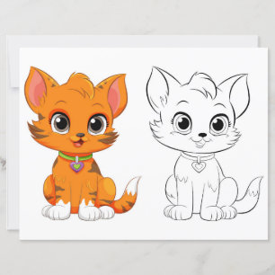 Page de coloriage du chat mignon