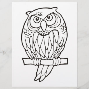 Page de coloriage du dessin de hibou