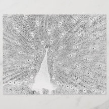 Page de coloriage - Peacock avec Queue