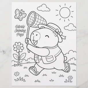 Page de coloriage personnalisée de capybara kawaii
