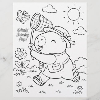 Page de coloriage personnalisée de capybara kawaii