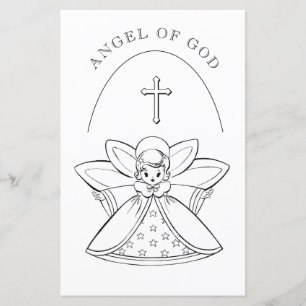 PAGE DE COLORURE ANGE DE DIEU PRIÈRE