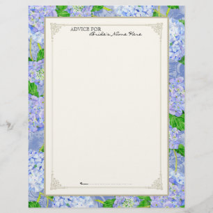 Page de conseil de la mariée Blue Hydrangea dentel
