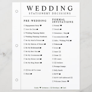 Page de décisions pour la papeterie de mariage min