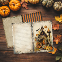 Page de journal de junk Halloween Maison Hantée Vi