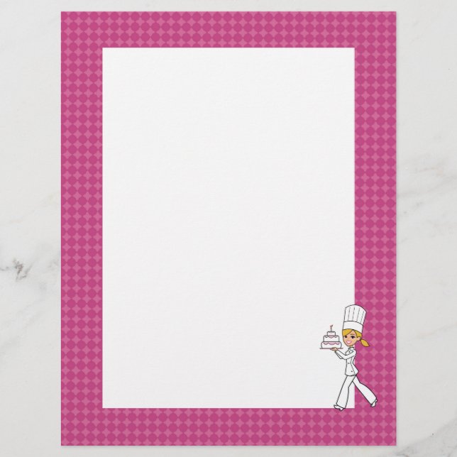 Page de recette Cute Baker Chef Art Unled Recette (Devant)